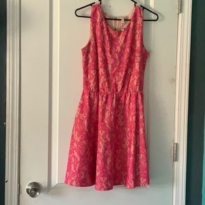 Pink and nude floral dress